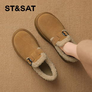 星期六厚底增高雪地靴女款2025新款冬季加绒保暖全包勃肯棉鞋