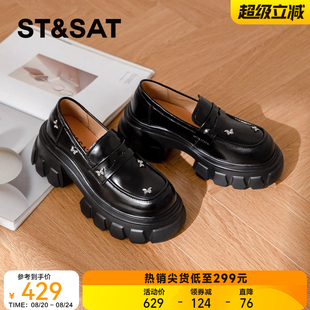 女款 秋季 星期六厚底乐福鞋 2025新款 子 粗跟单鞋 jk英伦风高跟小皮鞋