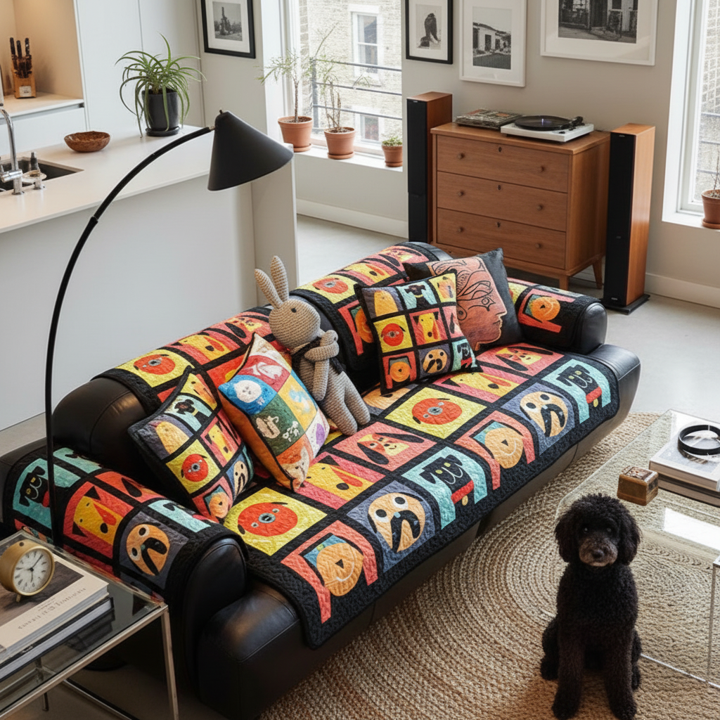 北欧卡通风奇趣沙发垫耐脏加厚防滑坐垫可爱狗狗四季沙发巾套罩盖,居家布艺,沙发垫,淘宝优惠券,粉丝福利购,淘宝优惠卷