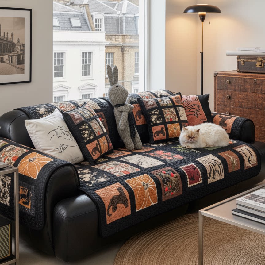 法式复古深色耐脏艺术沙发垫加厚防滑四季通用轻奢沙发巾套罩盖垫