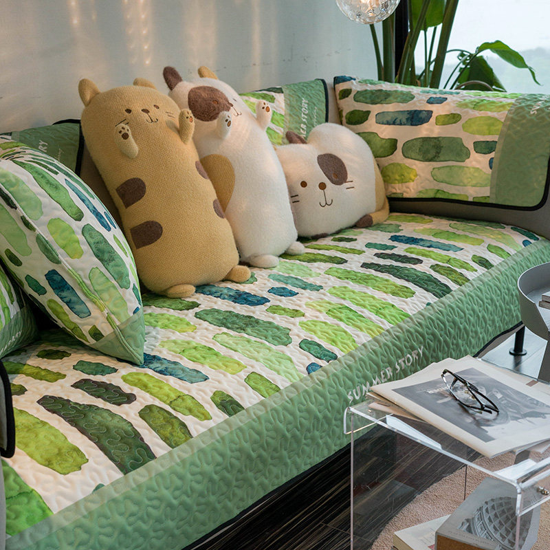 四季通用沙发垫田园小清新凉席坐垫防滑凉感亲肤排汗沙发巾套罩盖,居家布艺,沙发垫,淘宝优惠券,粉丝福利购,淘宝优惠卷