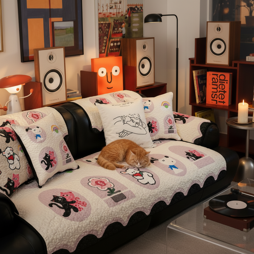 时尚卡通百搭沙发垫四季通用防滑坐垫绗缝重工防刮耐用沙发巾套罩,居家布艺,沙发垫,淘宝优惠券,粉丝福利购,淘宝优惠卷