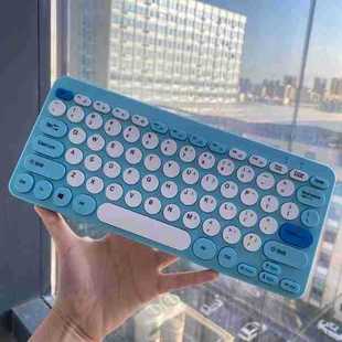 跨境爆款 电脑通用78键静音 K09彩色超薄2.4g无线键盘鼠标套装