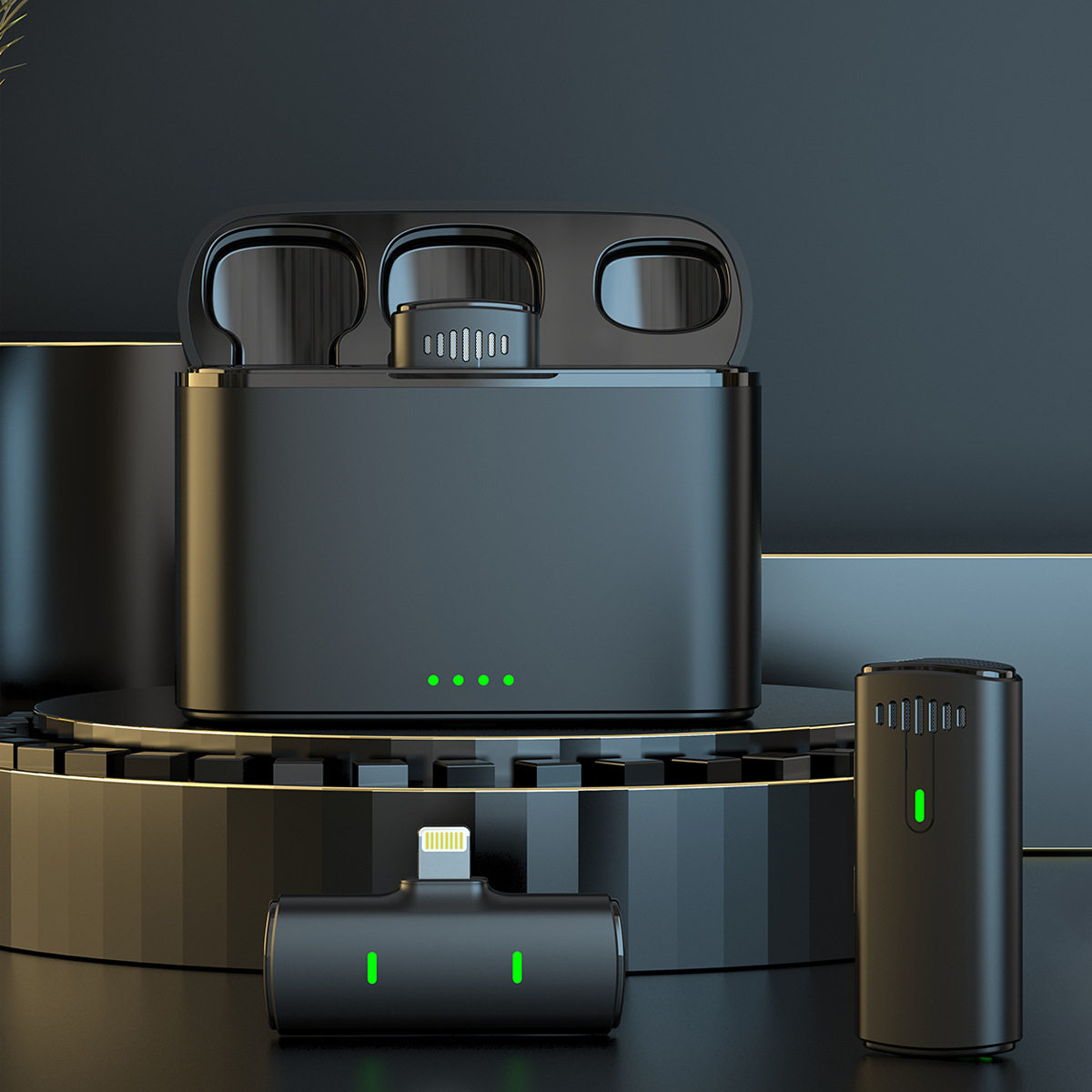 新款K10无线领夹式麦克风 一拖二收音麦室内户外直播2.4G降噪