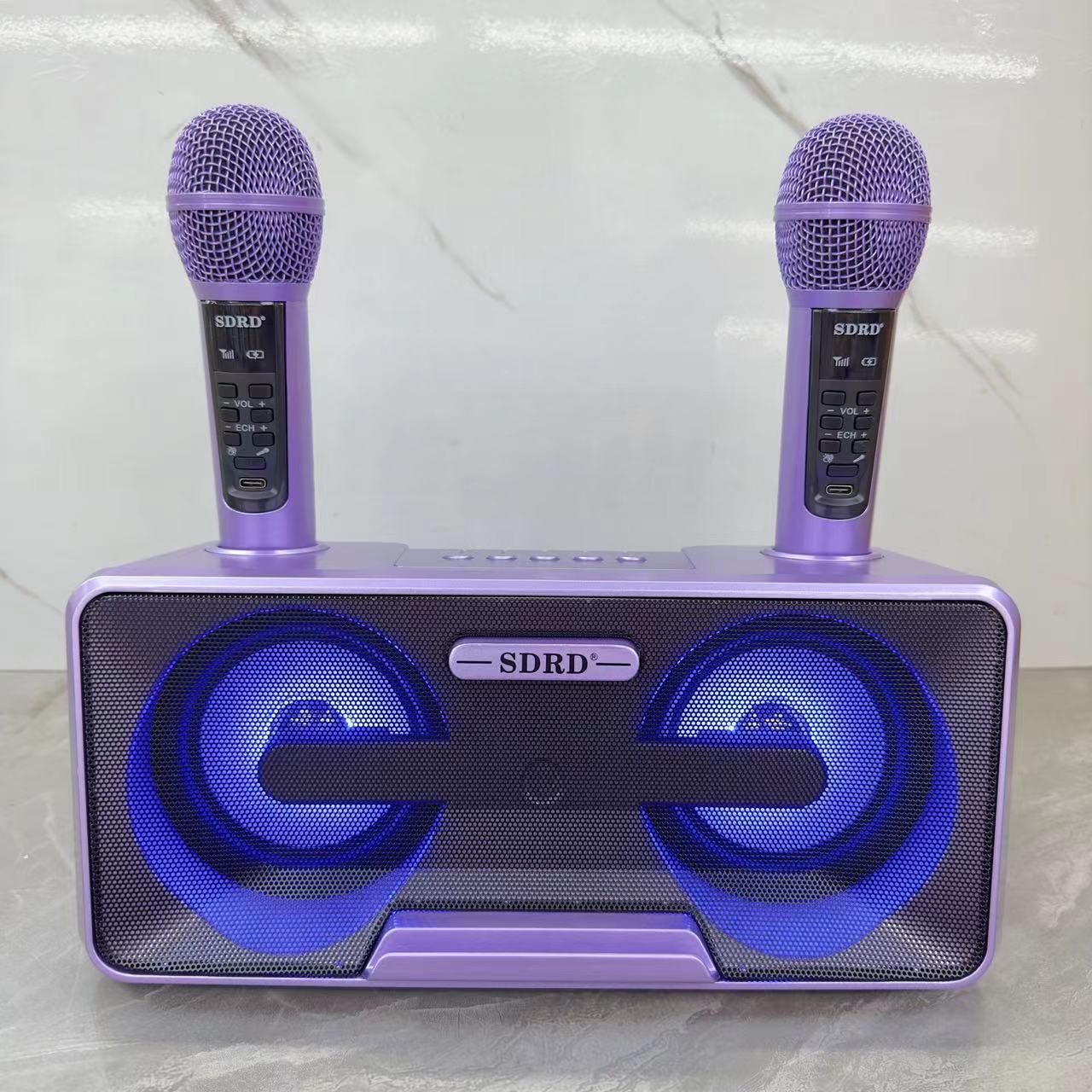 sd301s蓝牙音响k歌机无线双话筒音响一体机k歌户外便携式音箱