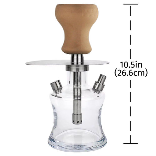 跨境新款玻璃水烟套装家用KTV清吧水烟不锈钢hookah手提包