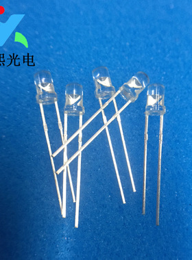 F3白发蓝色led灯珠 3MM超高亮鼠标蓝光 长脚蓝灯