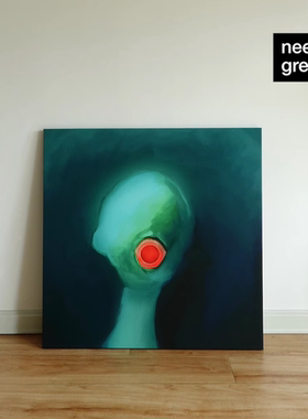 NEERG《角色》艺术家原创绿色插画版画无框抽象装饰画客厅挂画
