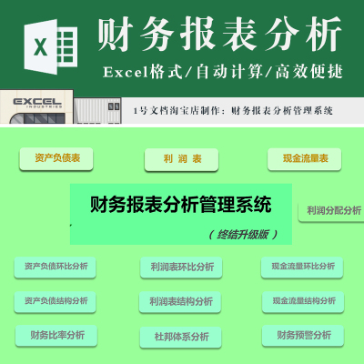 财务报表分析表 资产负债利润现金流量 环比结构杜邦体系比率分析