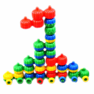 儿童拼装玩具水果车积木男孩3-4-5-6岁女孩拼插南瓜车幼儿园益智