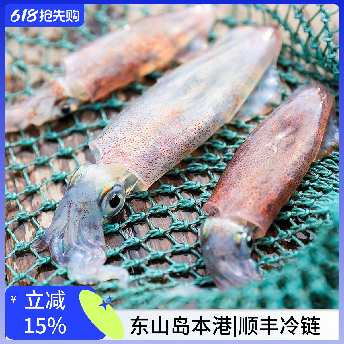 东山岛本港灯光捕荧光小管鱿鱼海兔冷冻水产海鲜笔管顺丰冷链