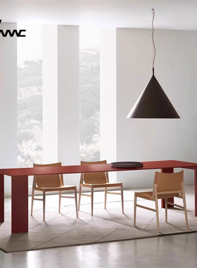 意大利porro全金属长方形会议办公桌极简轻奢大平层Metallico餐桌