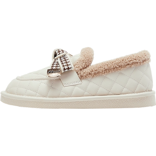 回力毛毛鞋女秋冬季加绒豆豆鞋女2025新款外穿孕妇鞋一脚蹬棉鞋女