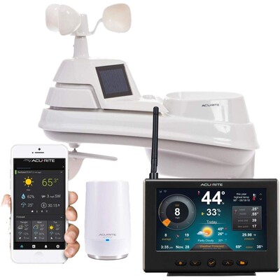 AcuRite 01211M无线气象站 Wi-Fi天气预报器 5合1温度湿度 风速.