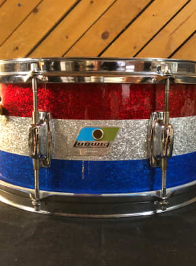 路德维格 ludwig 14x6.5 红白蓝军鼓 演出教学