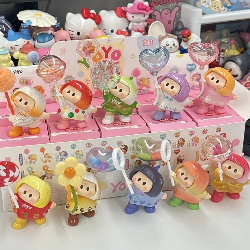 正版名创优品YOYO萌动心愿系列盲盒萌粒右右酱迷你摆件手办公仔礼图片