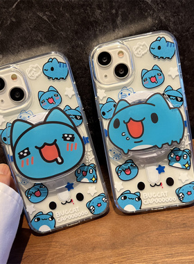爱珀客动漫卡通capoo猫猫虫咖波适用iPhone15手机壳苹果14磁吸16支架13亚克力17promax可爱软边16Pro硬壳12
