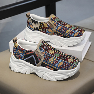 帆布鞋子女款单鞋透气小码3334码休闲学生厚底轻便运动跑步鞋增高