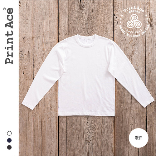 PrintAce Vintage 滚领陶瓷磨毛长袖T恤6295