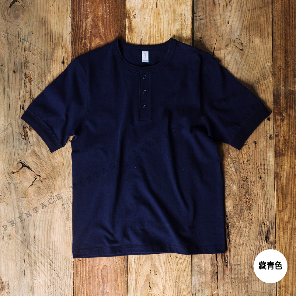 Antik Retro Berat Barel Mulut Lengan Baju Corak Garis Poin Lengan Kaos (Biru Tua)