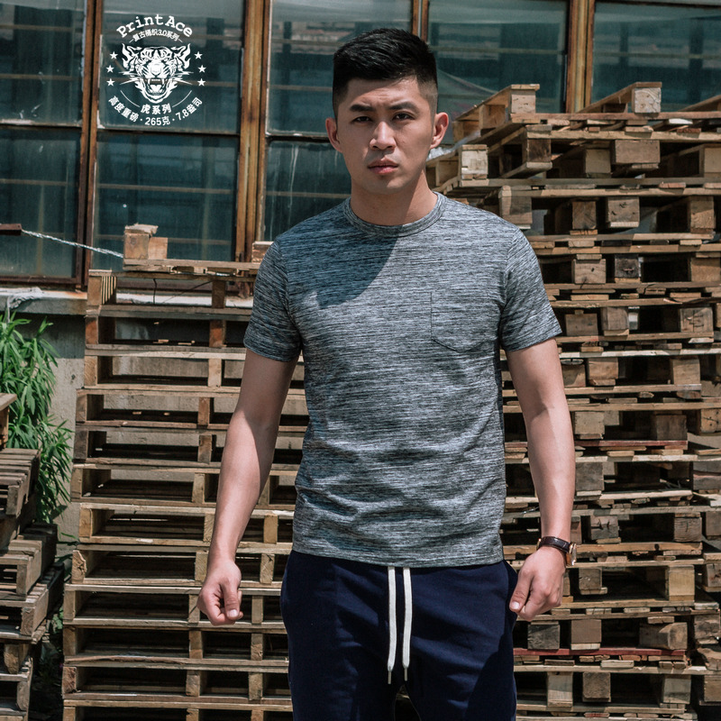 vintage复古口袋短袖t恤