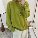 珍珠领~半高领毛衣女2025秋冬新款宽松慵懒重工打底上衣女725