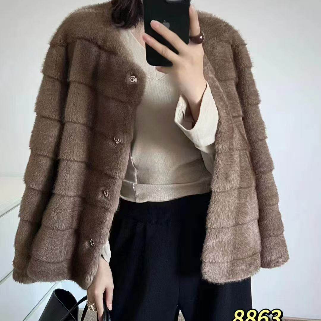 31号上新~大码毛毛外套女冬季气质高级感名媛防貂毛皮草上衣8863