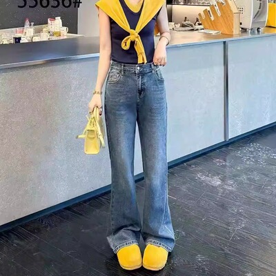 加肥加大胖妹妹四面弹显瘦牛仔裤