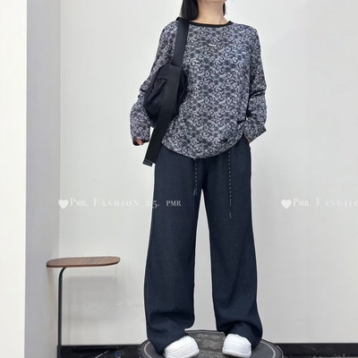 微胖mm140-200斤高腰牛仔裤长裤