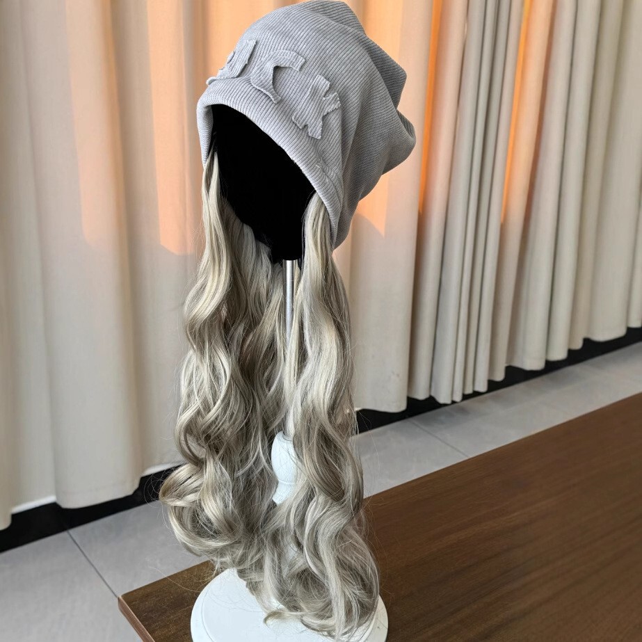 帽子假发一体女新款堆堆帽韩版潮图片