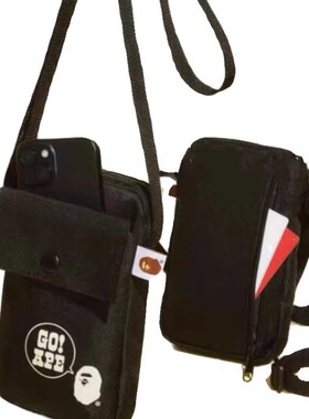 新款热卖杂志款黑色多功能斜挎单肩手机包小物收纳包护照包