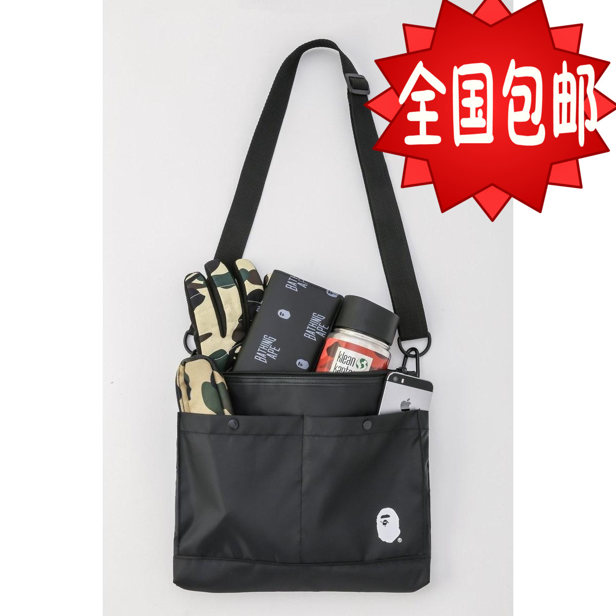 新款热卖日本杂志附录BAPE17秋冬季冬斜挎包单肩托特包旅游斜挎包