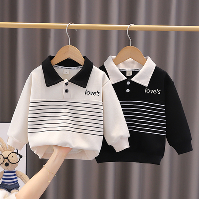 春秋男童棉韩版洋气POLO衫卫衣潮
