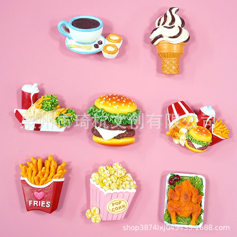 美食冰箱贴大卡食玩西餐炸鸡汉堡薯条爆米花冰淇淋月饼磁力贴装饰,玩具/童车/益智/积木/模型,儿童食玩,淘宝优惠券,粉丝福利购,淘宝优惠卷