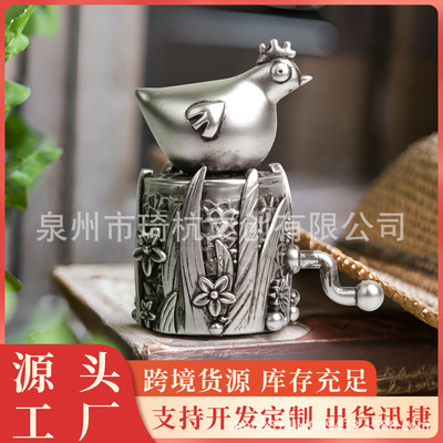 跨境热销新品小银鸡摆件创意个性新款 办公室茶几玄关桌工艺装饰