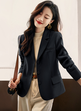 黑色西装外套女春秋小个子2025新款高级感修身短款小西服正装夏季