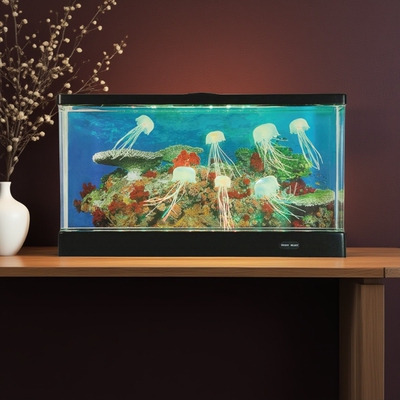 变色LED灯鱼缸仿真动态水母水族箱客厅桌面摆件氛围夜灯疗愈礼物