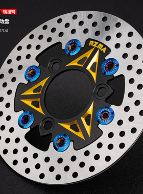 RZMA双角浮动盘铝合金7.0/5.7孔距通风制动碟刹盘极核九号电摩200