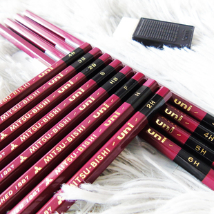 日本uni三菱1887铅笔|硬度测试专用木杆铅笔可做油漆面喷涂测试用