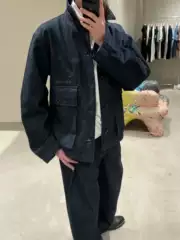 Lemai Style Multi-Pocket Cargo Jacket Washed and Distressed Casual Short Wide Lapel Pure Cotton Denim Jacket