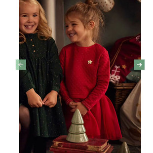 法单vB2025新年喜庆女童女大童长袖连衣裙空气棉公主裙纱裙秋冬装