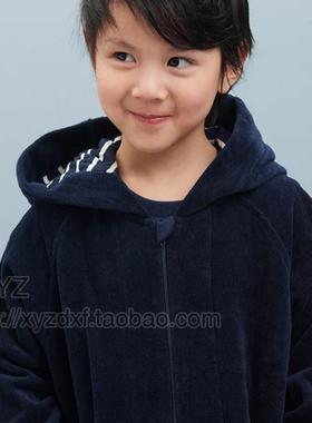 N151有/N250无 pop有机棉男女童连帽浴袍家居服