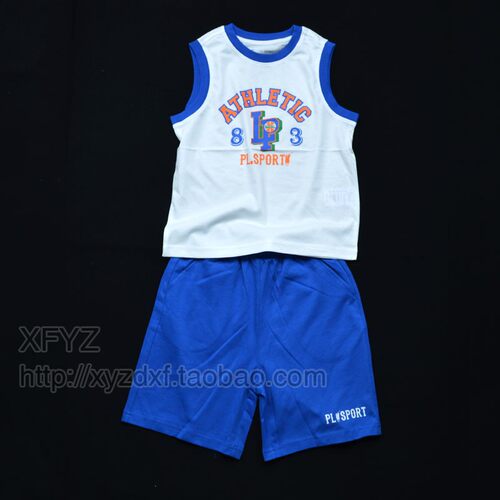 N257  pl精品童装夏装男童大童纯棉运动背心打篮球服