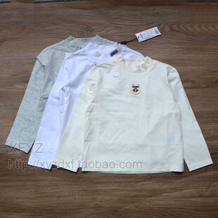 N042 高端pl家 男童男大童 春秋装 弹力长袖小高领打底衫氨棉T恤