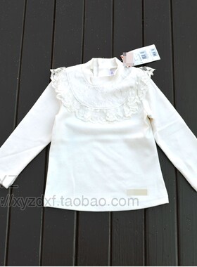 N222 韩单 女童秋冬装 小童纯棉白色半高领打底衫 长袖80-110