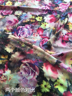 【孤品私藏】时装面料数码印花布料 炫彩花朵  衬衫服装吊带面料