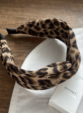 复古气质经典豹纹打结发箍 宽边布艺头箍洋气发饰发夹 不夹头