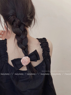 小众高级感blackpink少女感玫瑰花弹簧夹花朵侧边夹日系 高品质