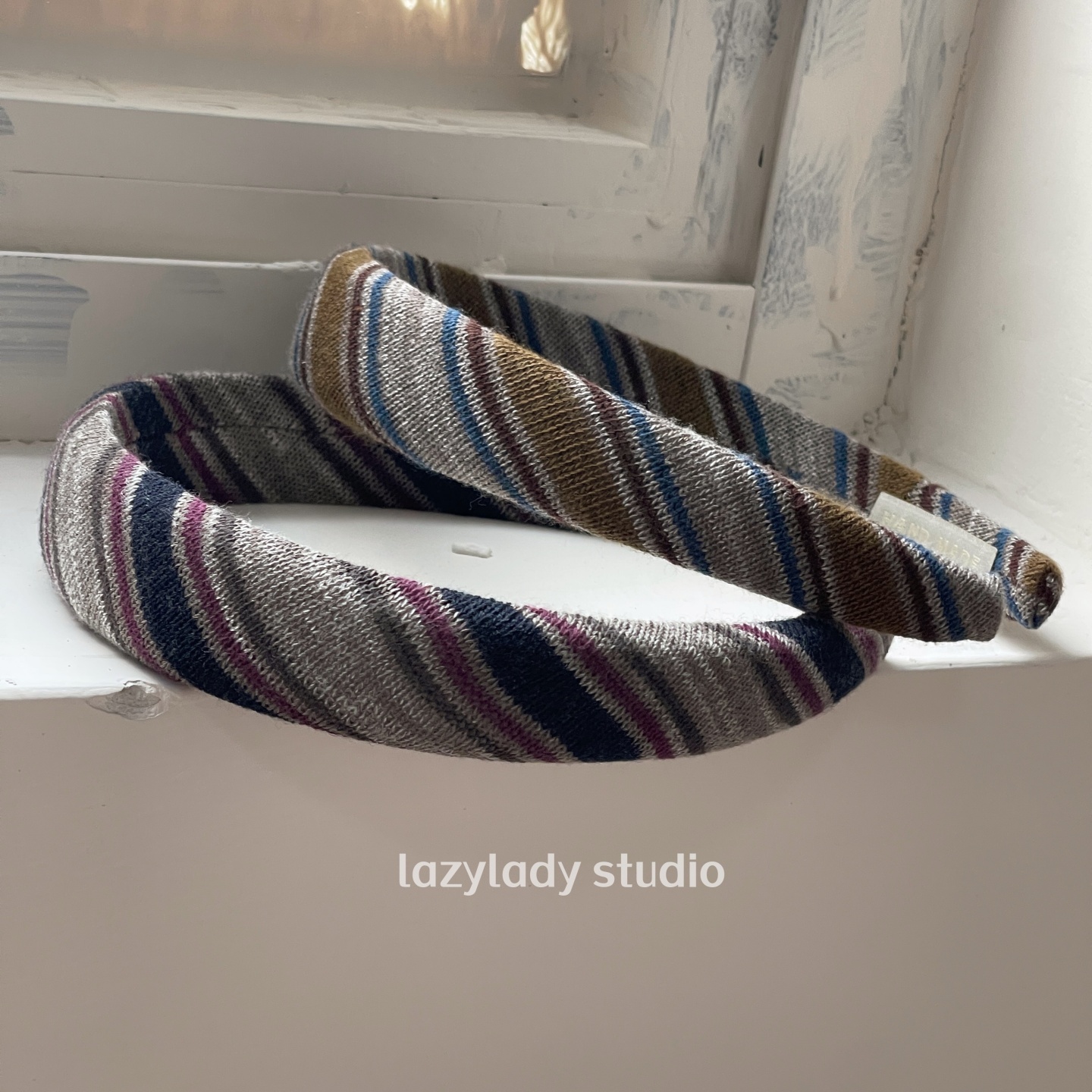 洋气复古斜纹格子发箍 小众不撞款针织秋冬头箍压发外出百搭款