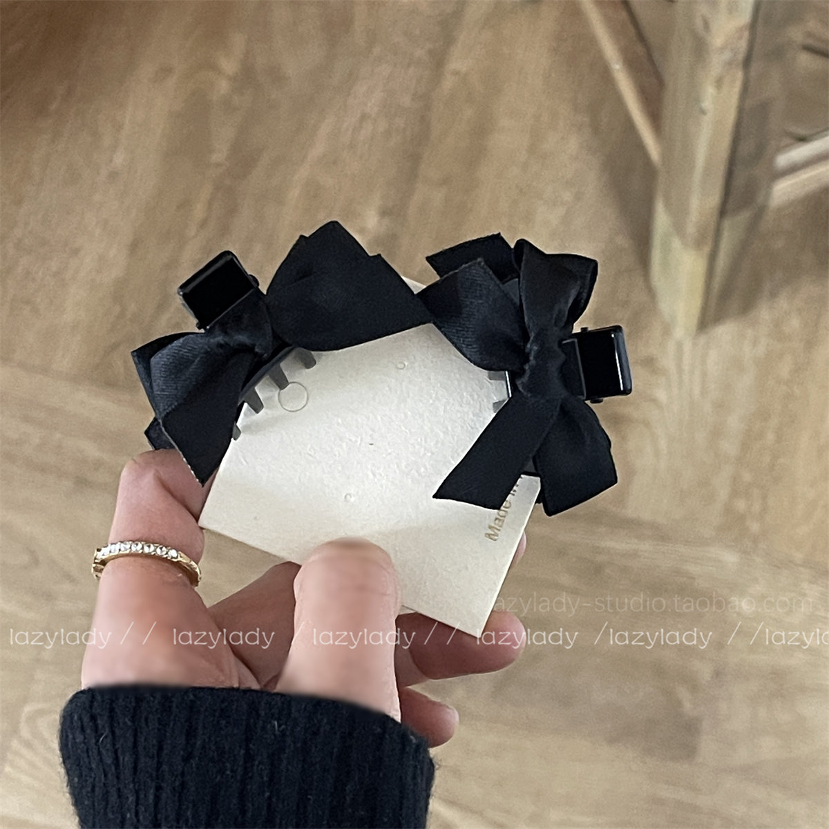 lazylady抓夹缎面ins风